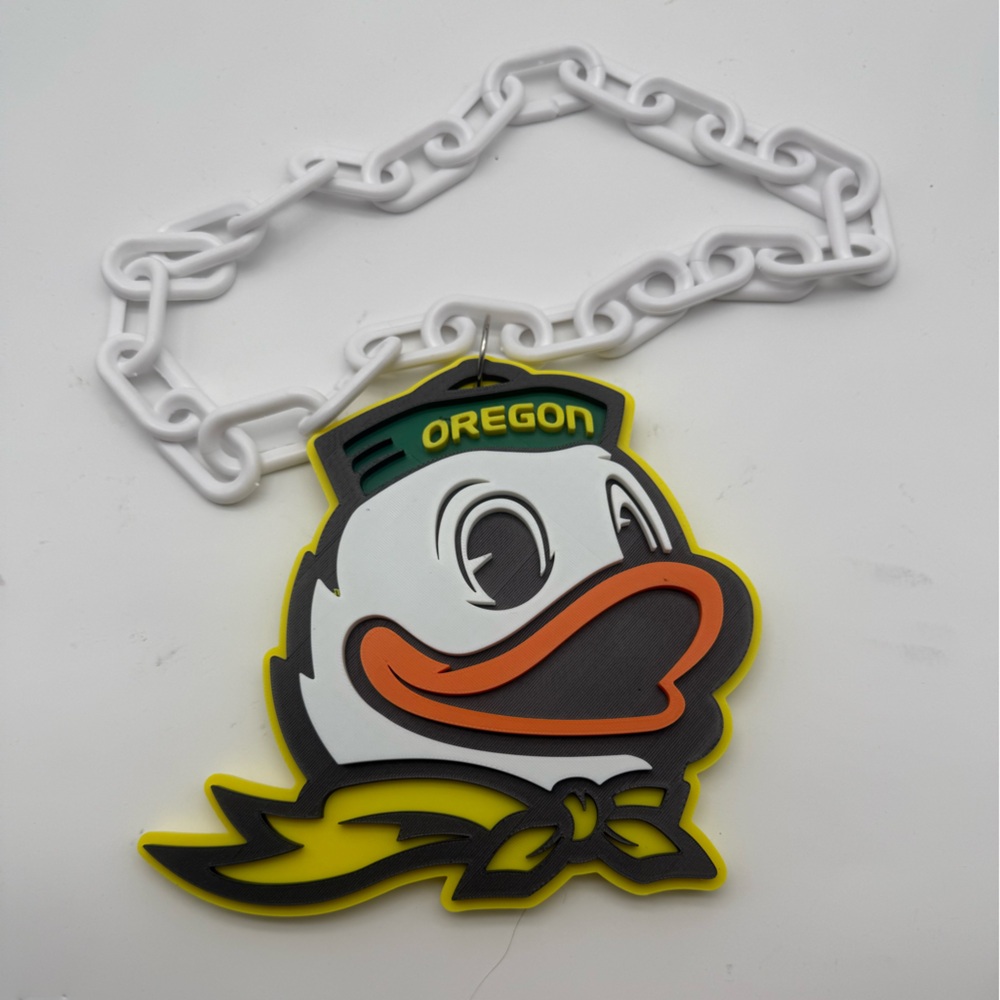 Oregon Ducks Kids Necklace - White, Green, Yellow, Orange